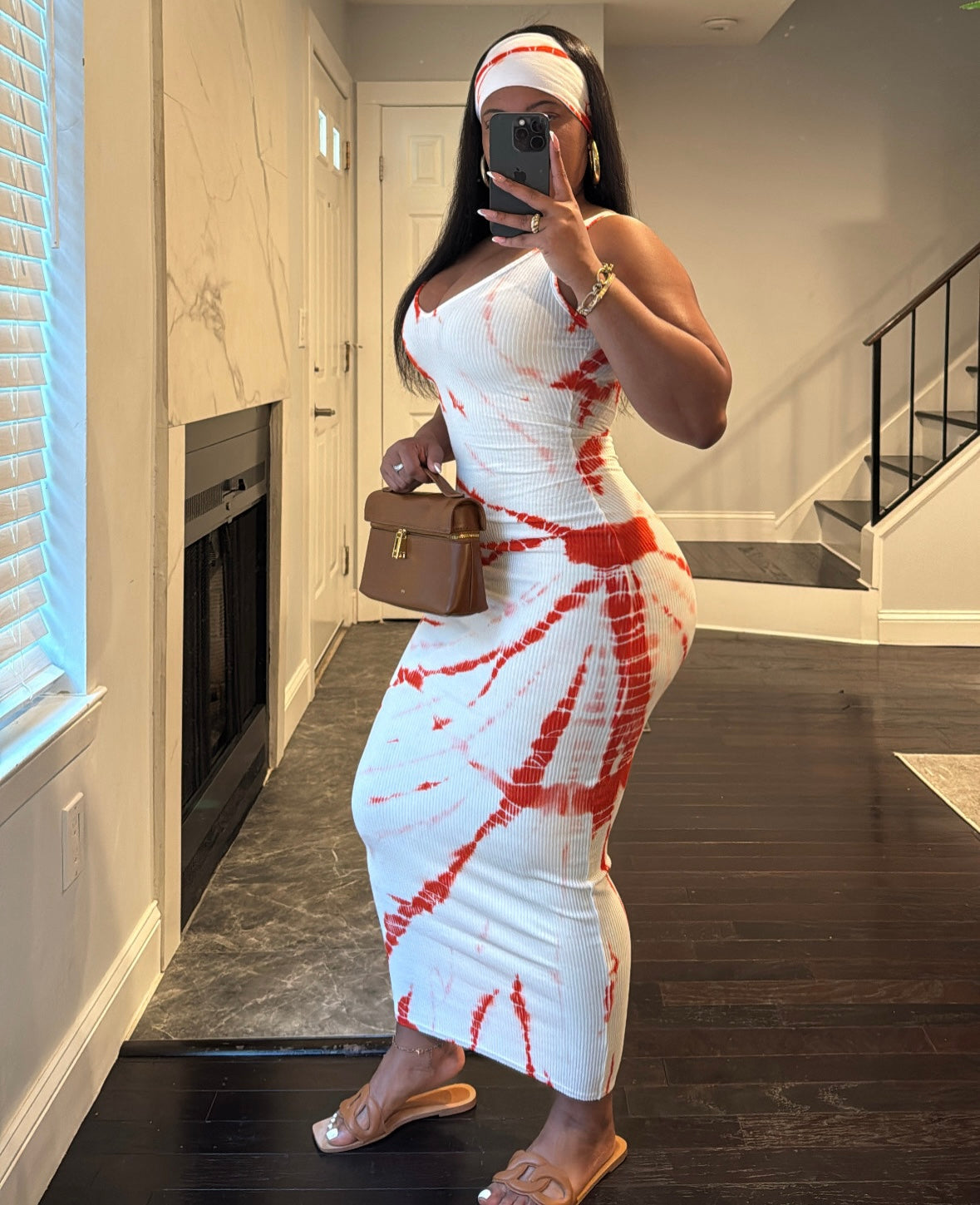 Tie Dye Maxi Set - Orange