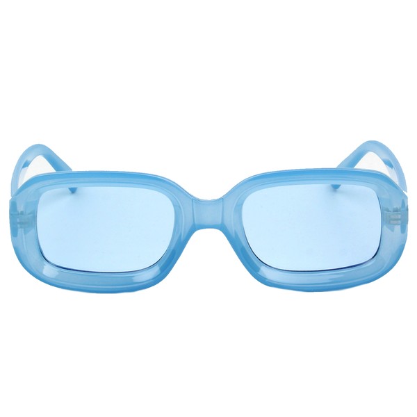 Retro Rectangular Sunglasses - Blue