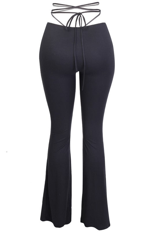 Waist Tie Flare Pants