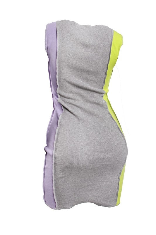 Patchwork Colorblock Dress- Multi