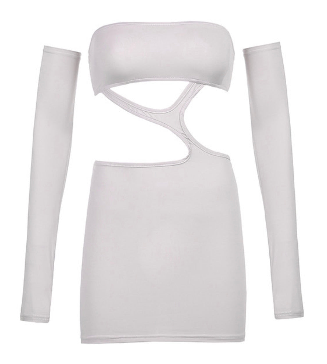 So Attached Mini Dress - Grey