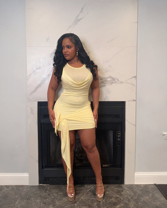 Cowl Neck Tied Dress