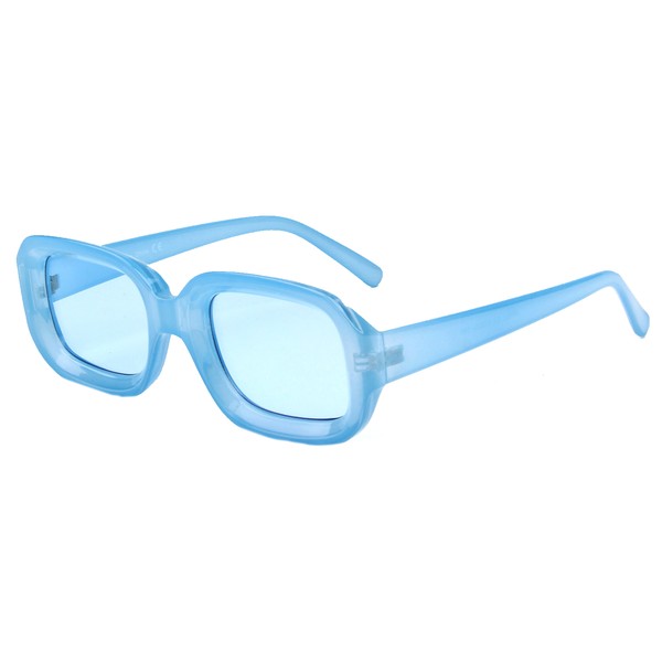Retro Rectangular Sunglasses - Blue