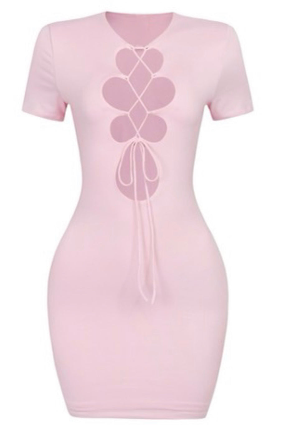 Criss Cross Mini Dress - Light Pink